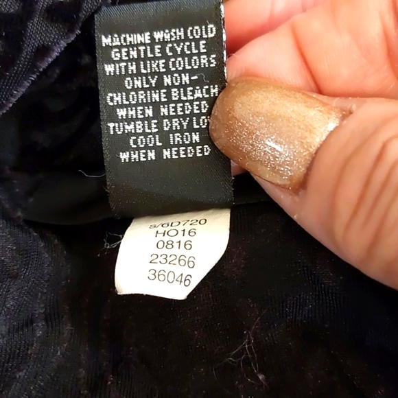 Alfani Black Evening Blouse with Unique Embellishment Size L - Picture 9 of 9